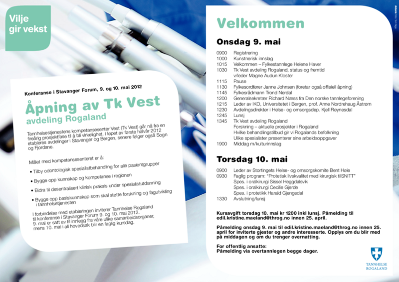 &Aring;pningskonferanse Tk Vest avd Rogaland